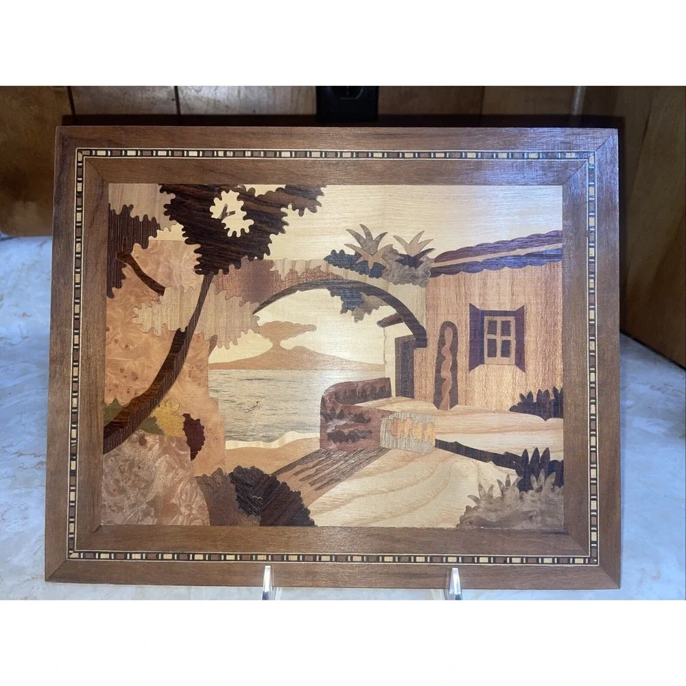 Stunning! Vintage Italian Marquetry Inlay Woodwork